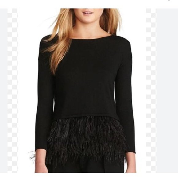 Polo Ralph Lauren Merino Wool with Feather Hem Sweater - Picture 1 of 7